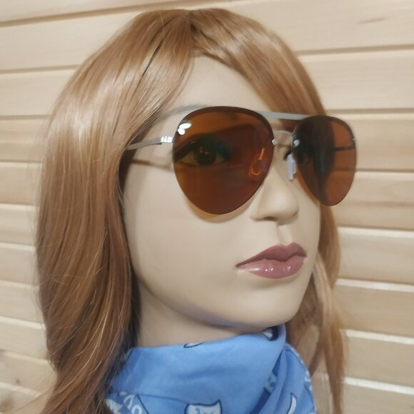 Elegant Black and Brown Aviator Sunglasses - Picture 1 of 9